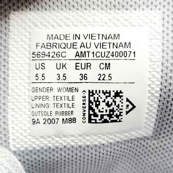 Converse Chuck Taylor All Star HI Ash Stone Grey Silver Glitter Women's 5.5 - Picture 6 of 6